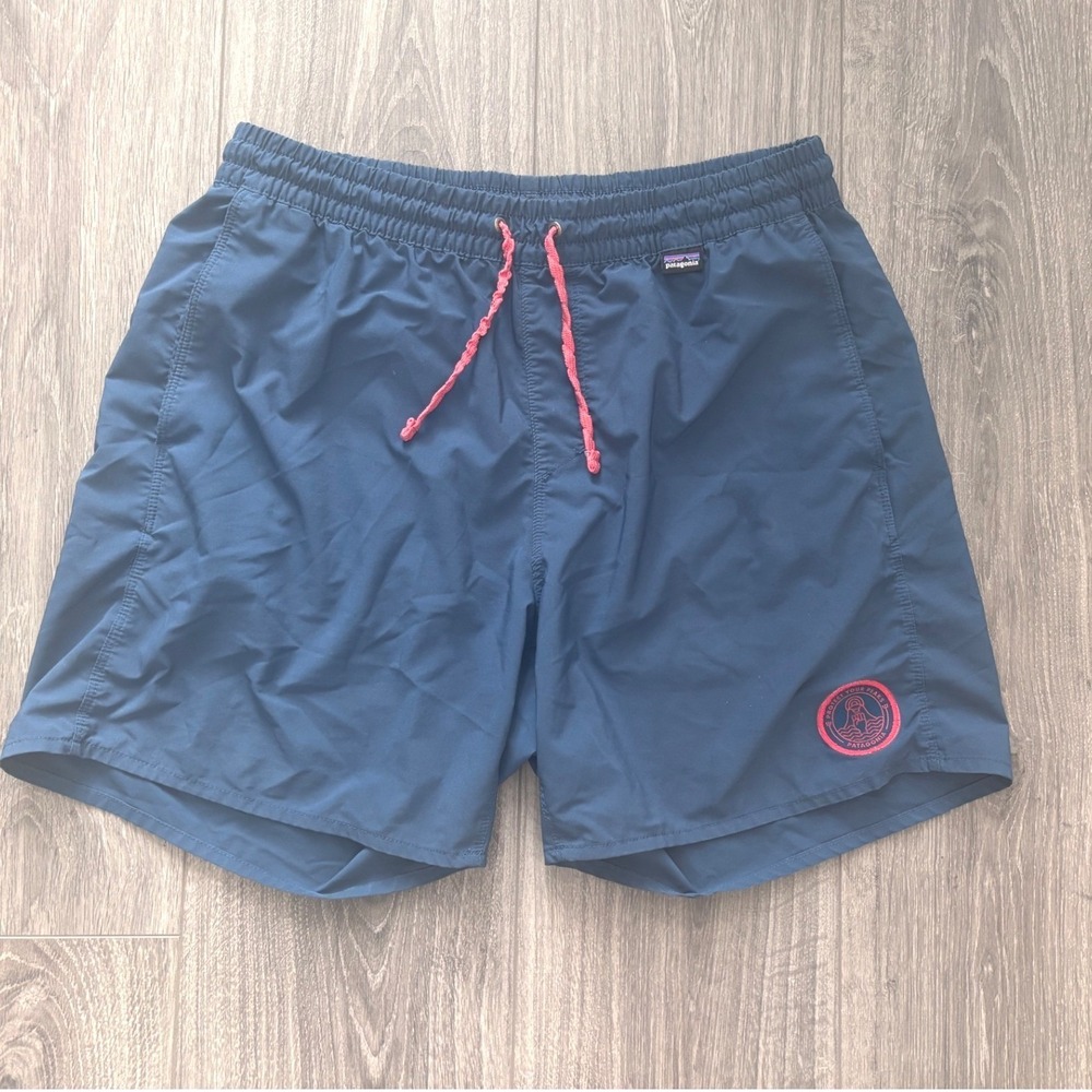 Patagonia‎ Men's Swim Trunks Navy Protect Your Peaks Logo Surf Beach M
